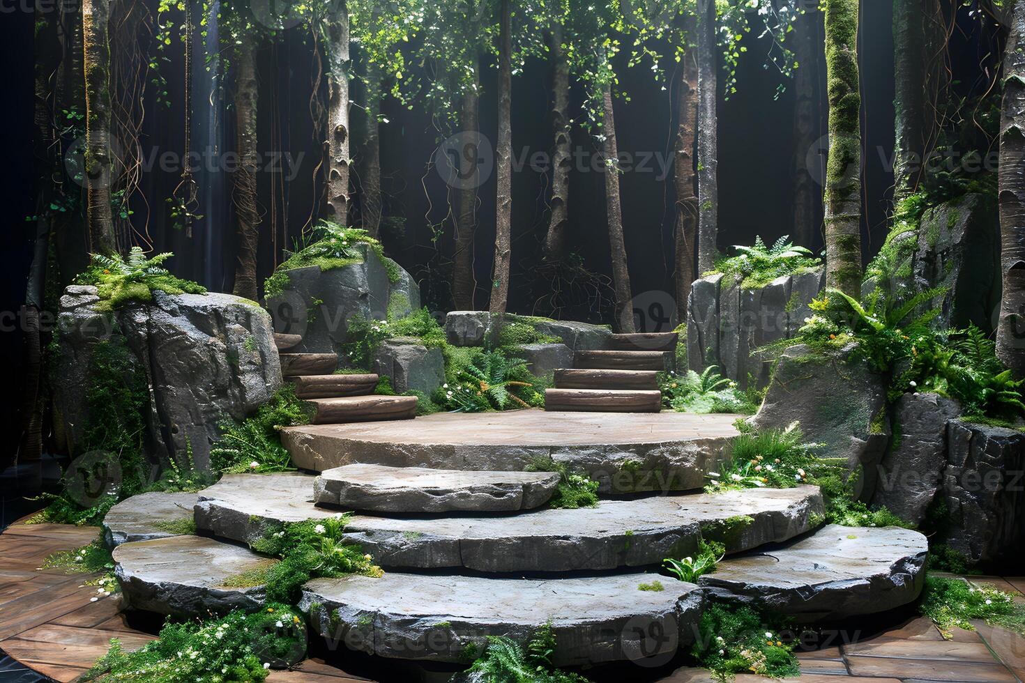 Mystical Forest Stage Design for Theater Production or Film Set photo