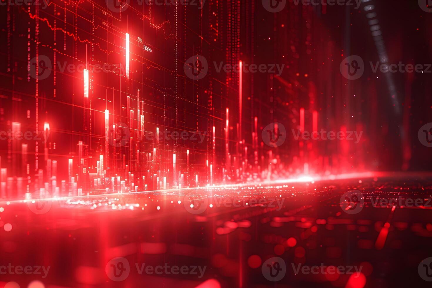 Futuristic Digital Data Flow in Red Abstract Technology Background for Innovation and Network Themes photo