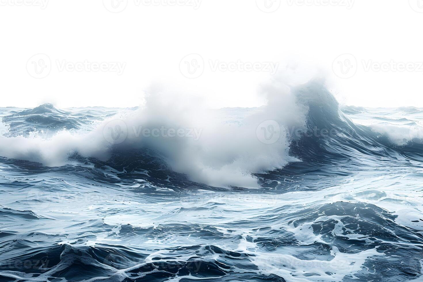 Majestic Ocean Waves Crashing Against the Shoreline for Nature Photography and Calmness Concept photo