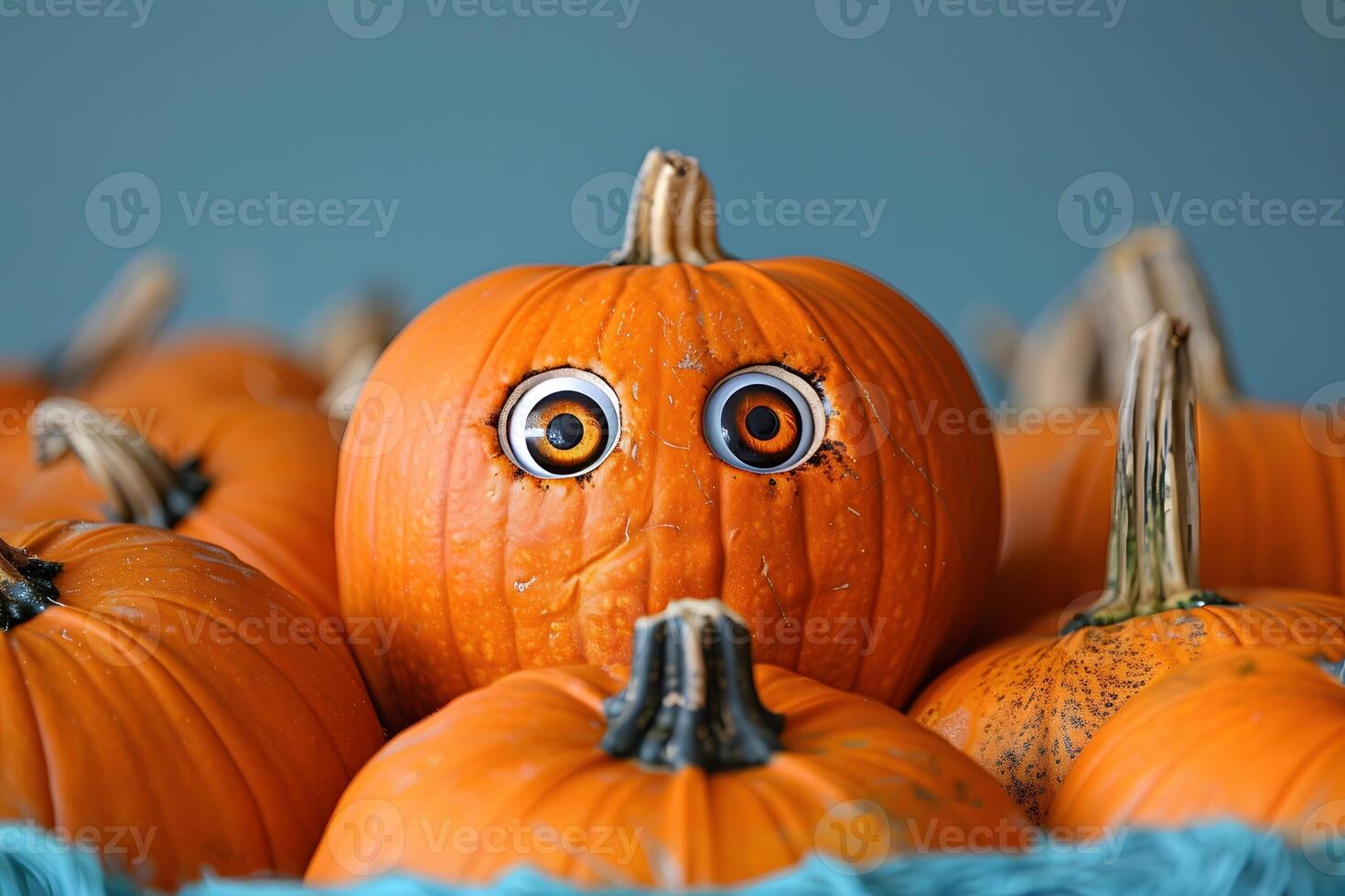 Whimsical Pumpkin with Googly Eyes for Halloween Decoration and Fun photo