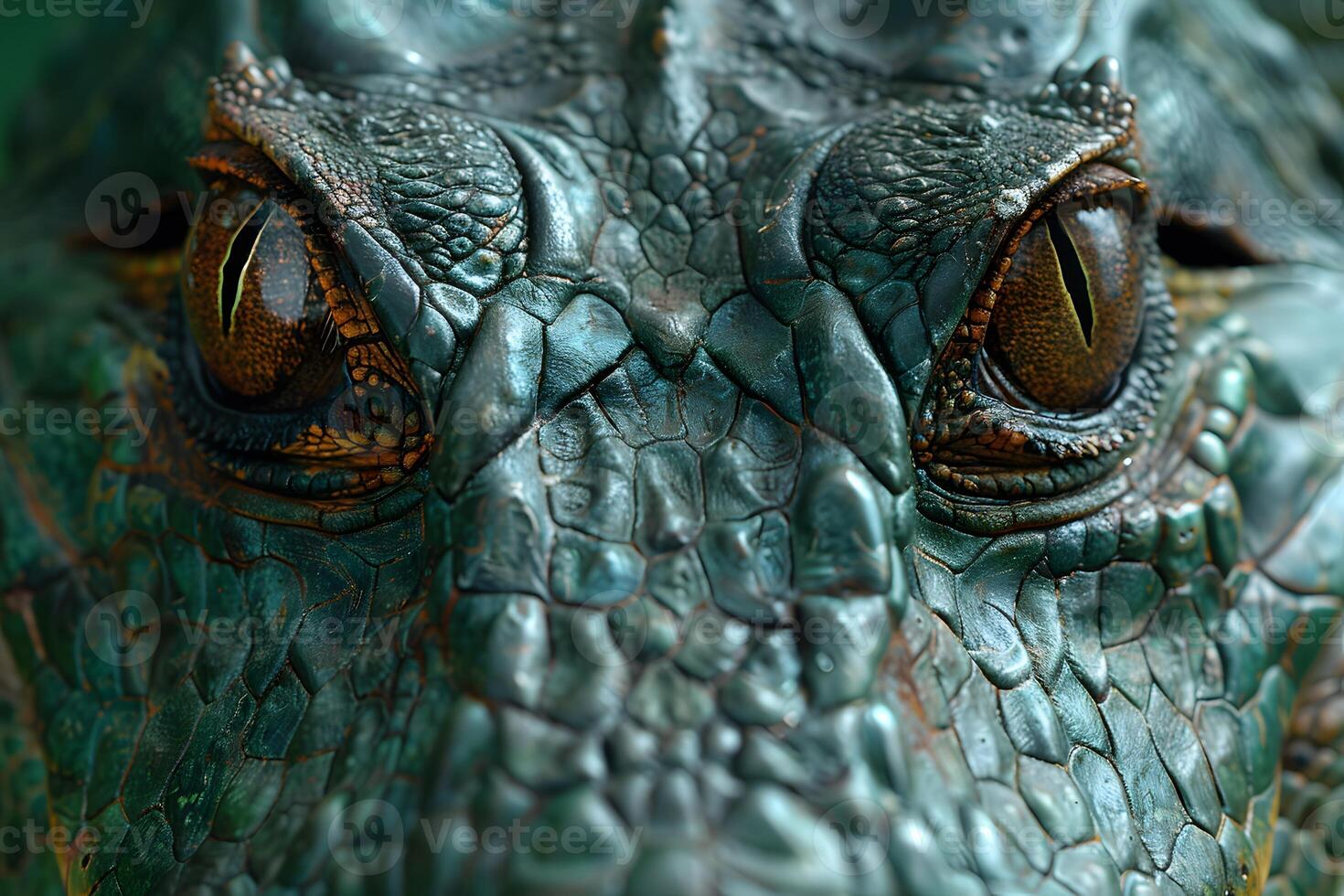 Close-Up of Reptilian Eyes and Textured Scales for Nature and Wildlife Themes photo
