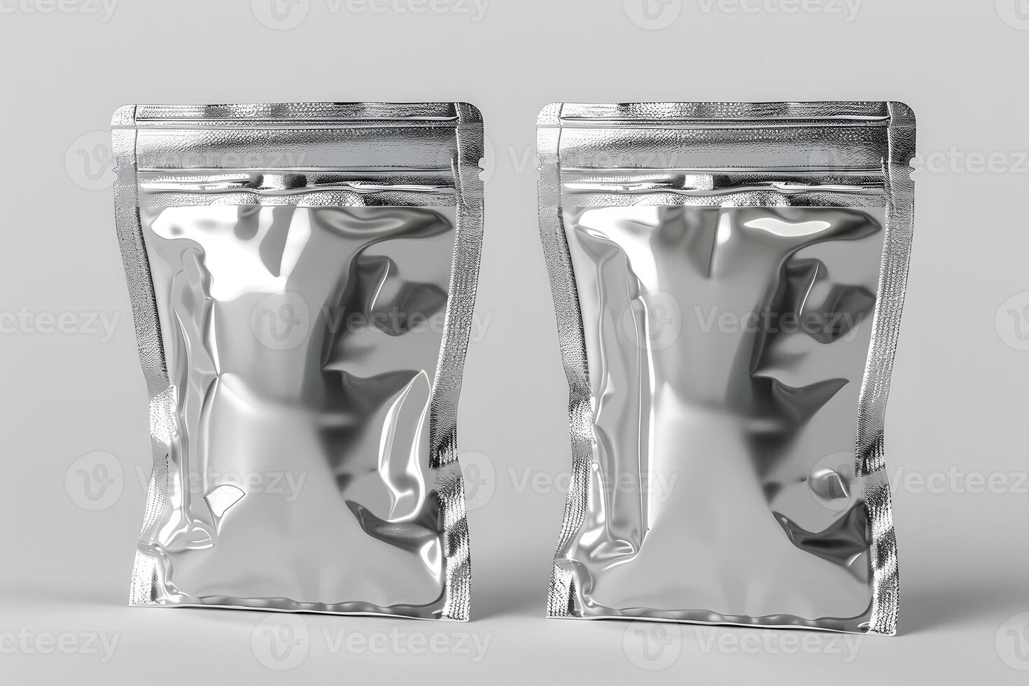 Silver Stand-Up Pouches for Product Packaging and Branding Design photo