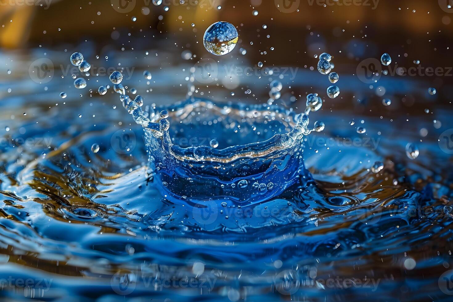 Water Droplet Splash in Motion - Capturing the Beauty and Fluidity of Nature for Print and Design photo