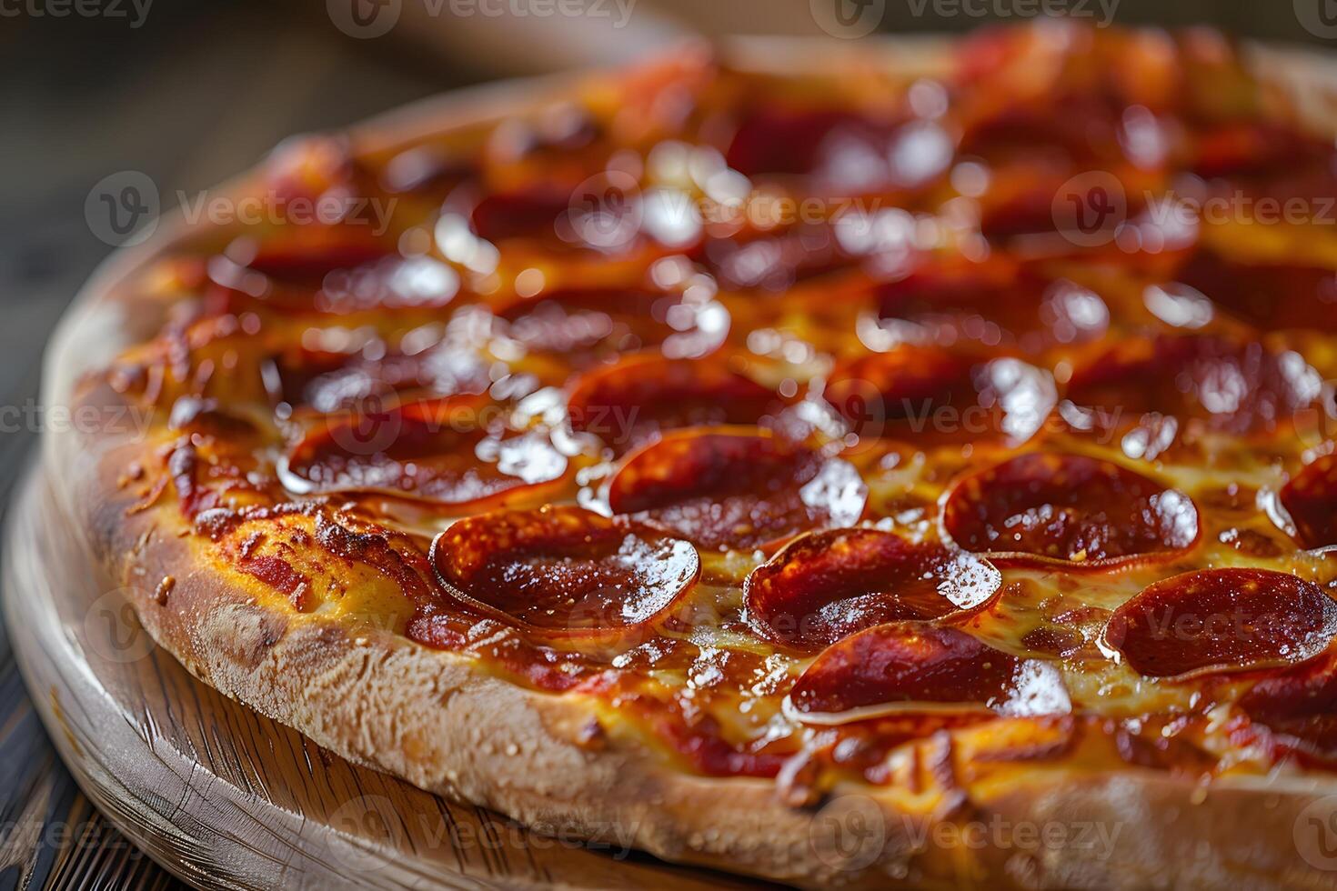 Delicious Pepperoni Pizza with Melted Cheese and Crispy Crust for Culinary Enjoyment photo