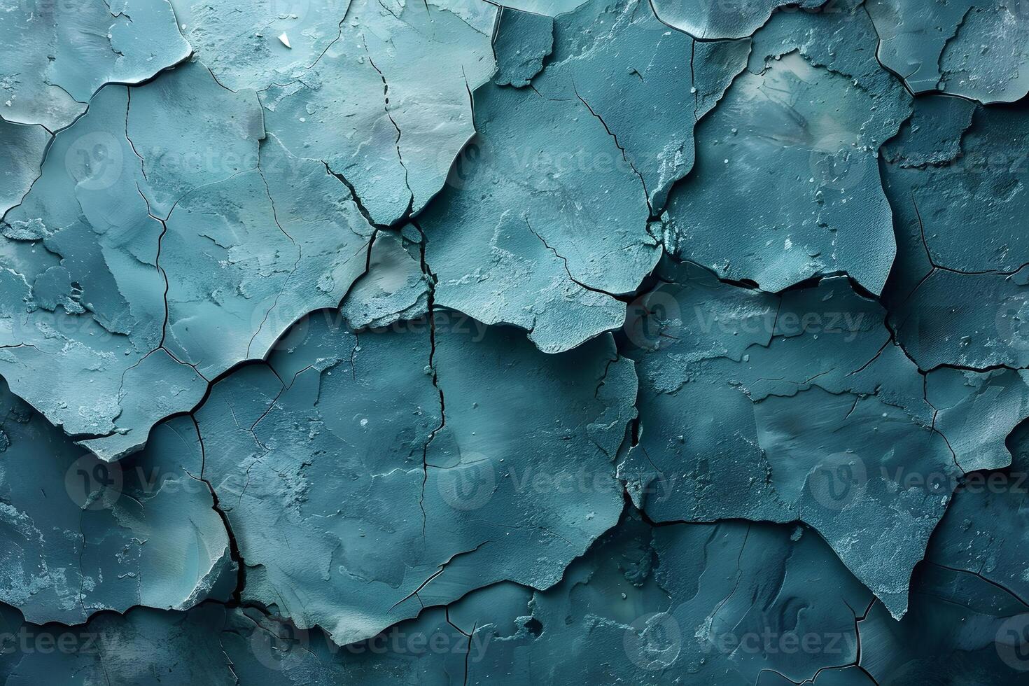 Cracked Abstract Texture in Teal Hues Perfect for Wall Art or Design Projects photo
