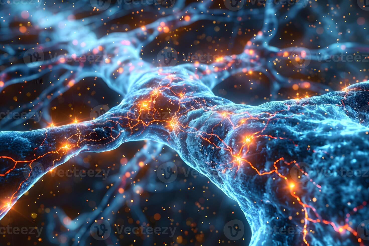 Neural Networks and Synaptic Connections in a Digital Universe Design for Tech Posters photo
