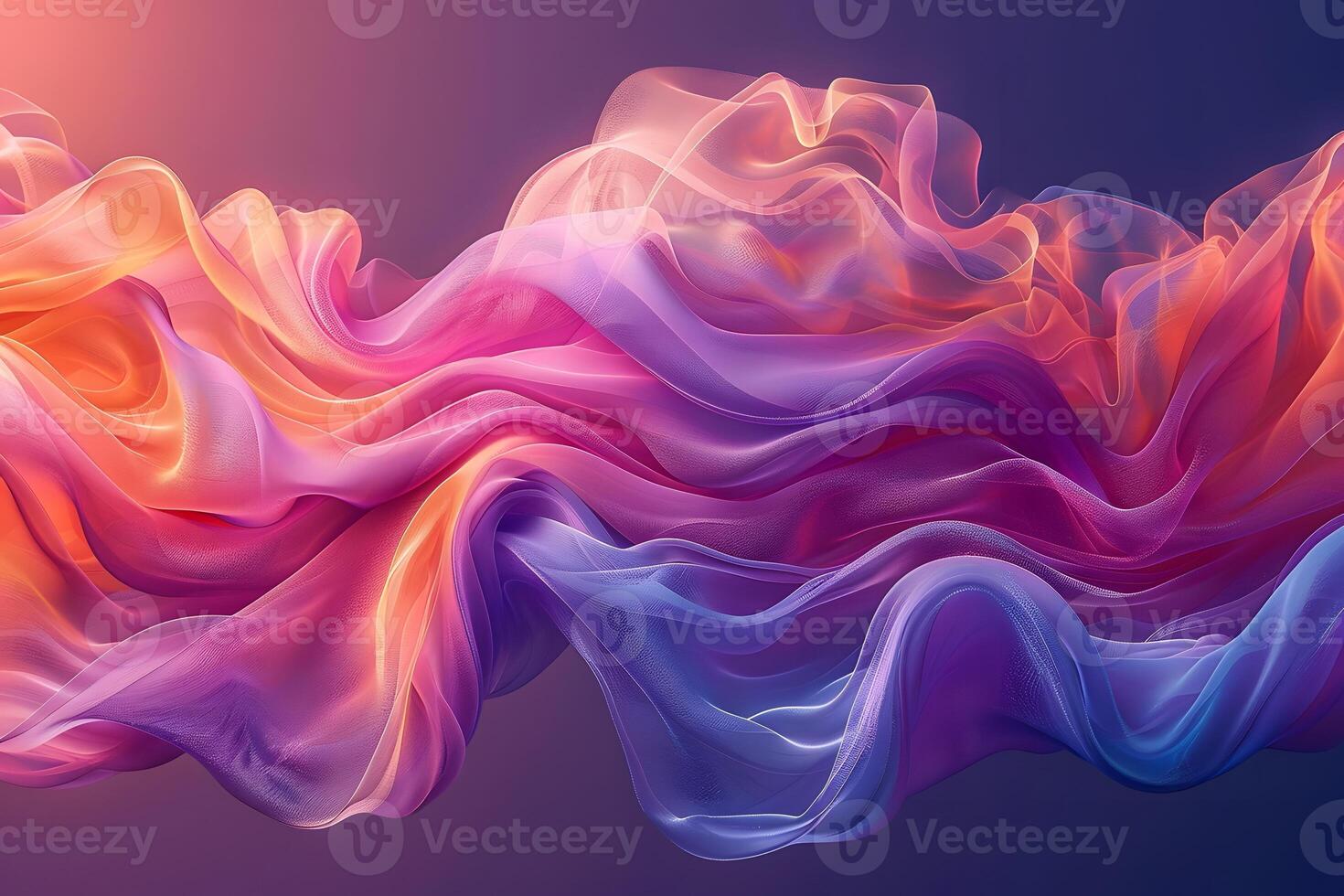 Vibrant Abstract Flowing Fabric in Sunset Tones for Creative Design and Inspiration photo