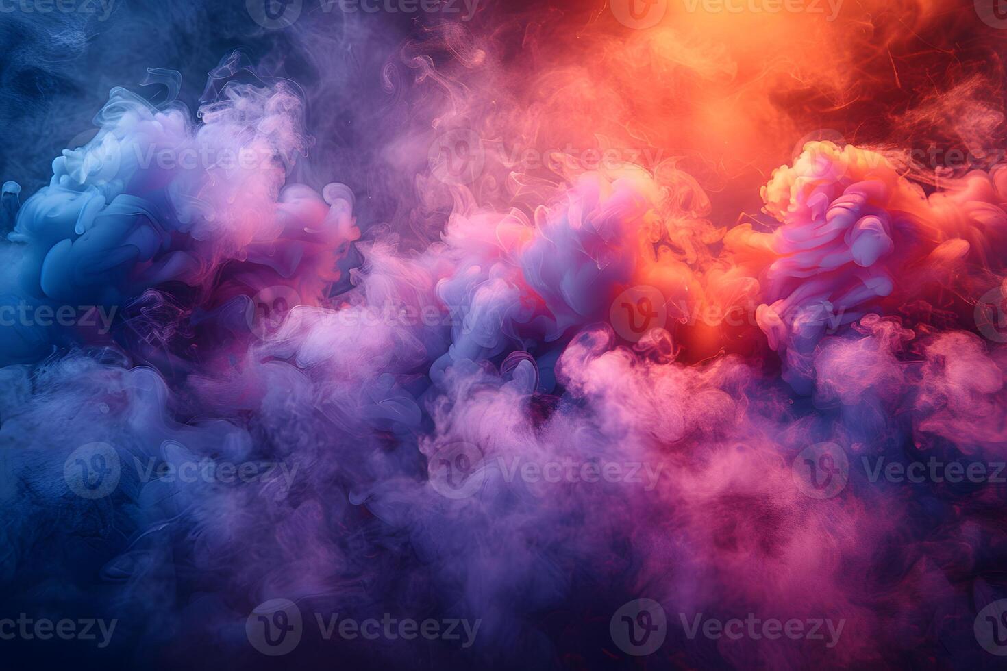 Abstract Colorful Smoke Clouds in Motion - Vivid Hues and Dynamic Light Play for Creative Design and Art photo
