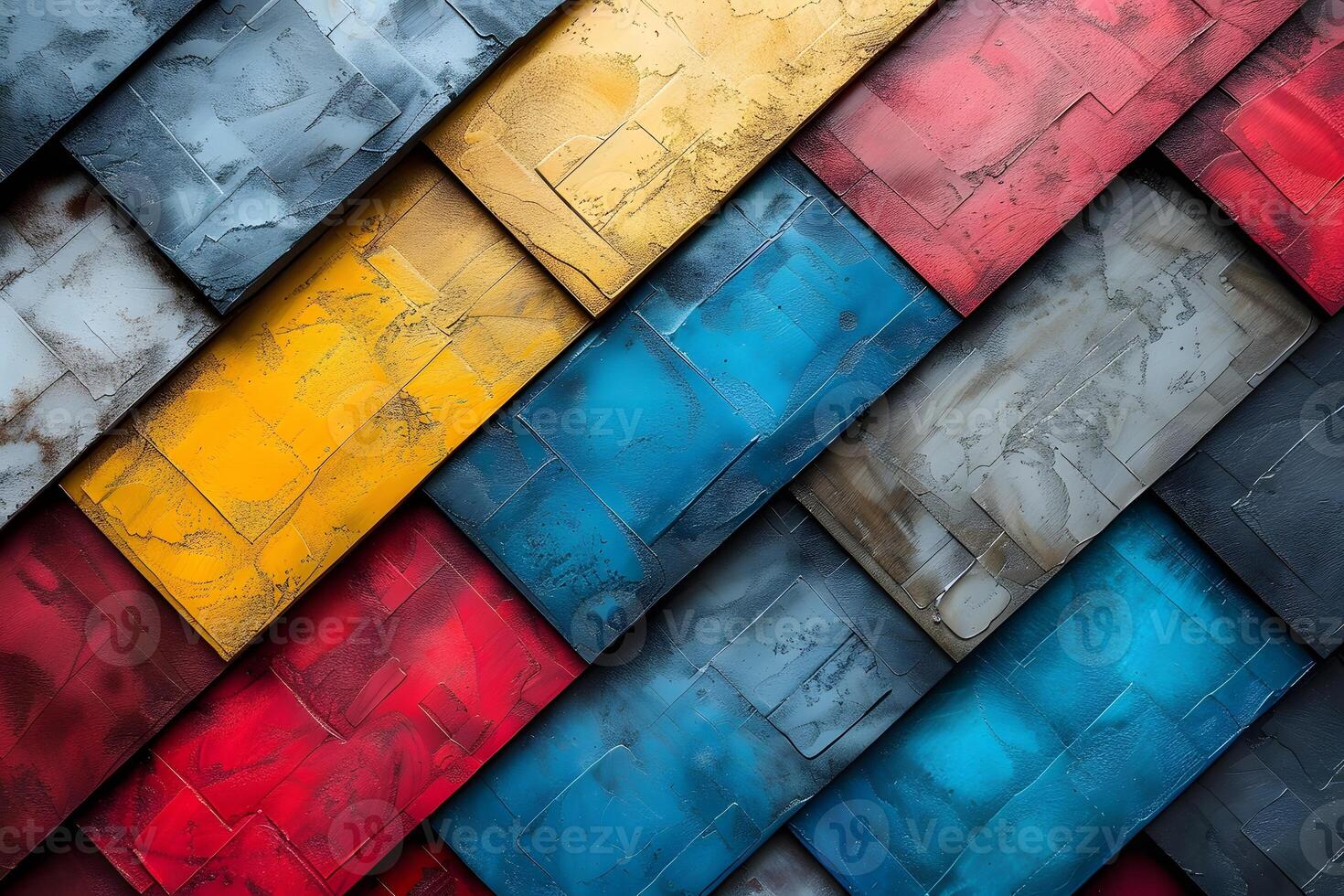 Abstract Geometric Pattern with Colorful Textured Panels for Modern Design photo