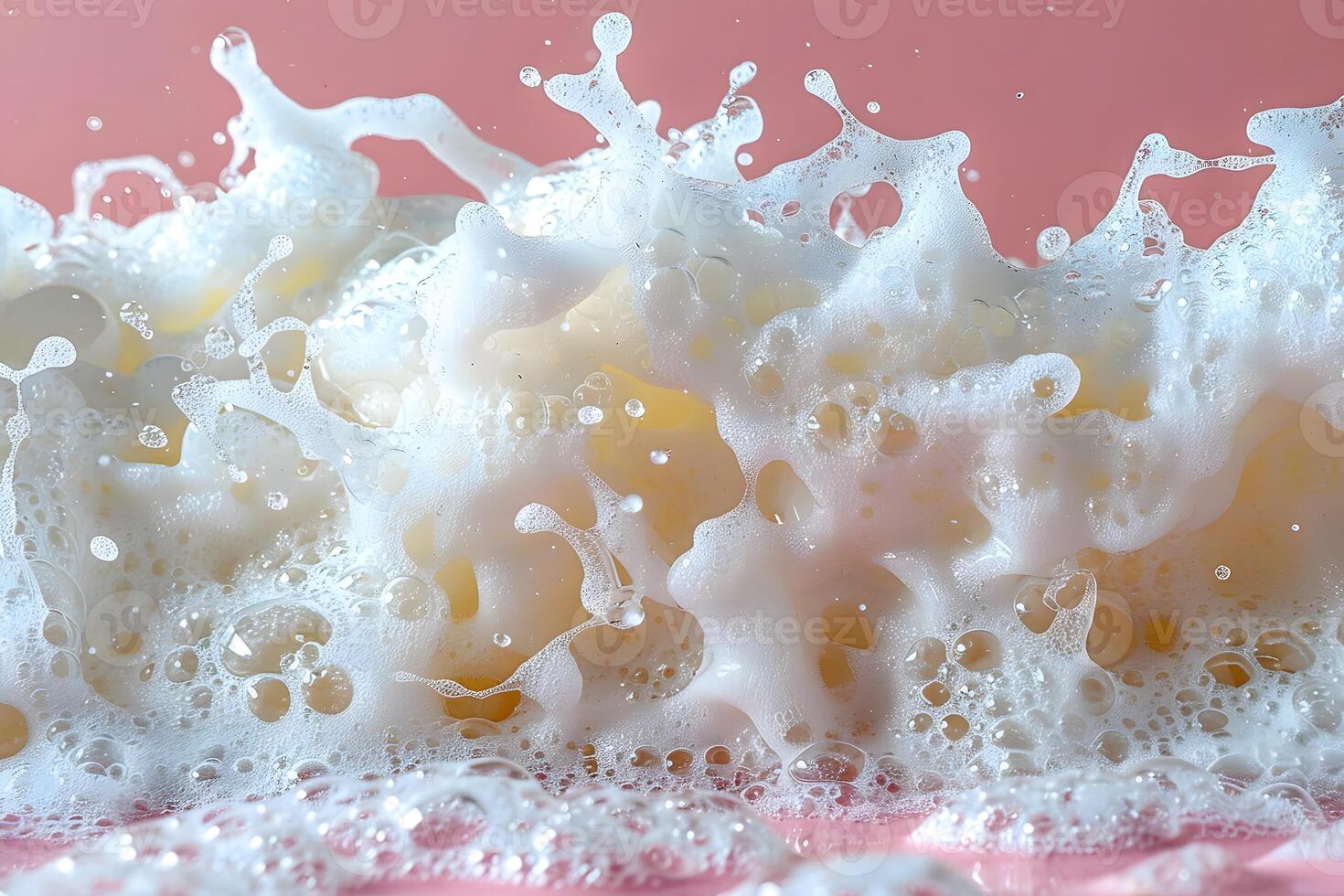 Energetic Wave of White Foam Against Pink Background for Creative Design photo