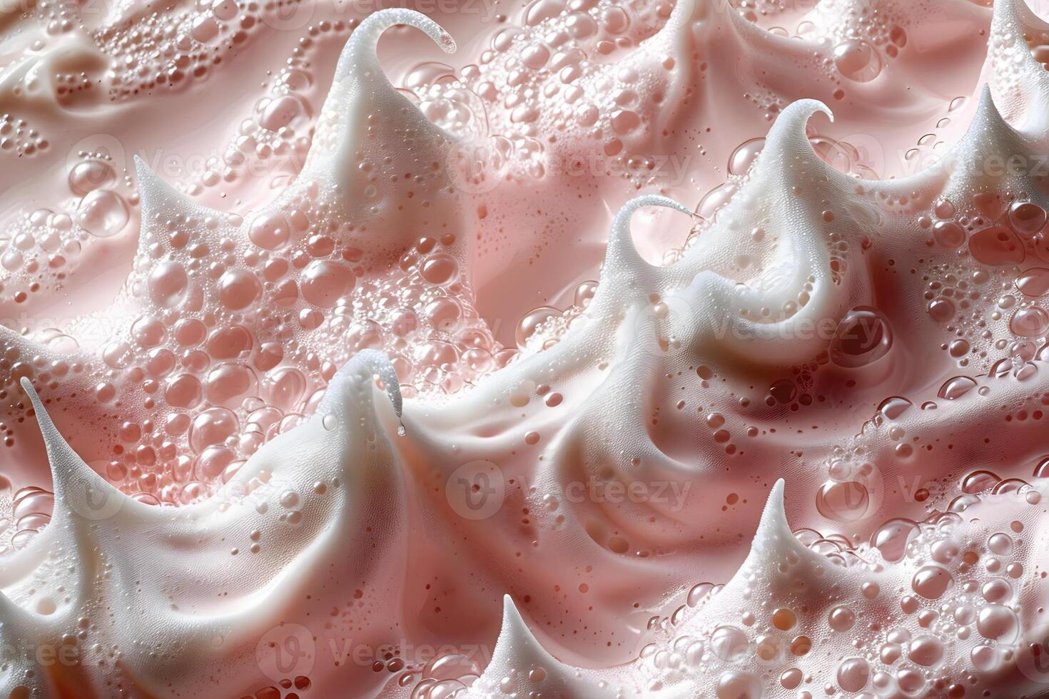 Abstract Waves of Pink Foam with Bubbles - Unique Texture for Art and Design photo