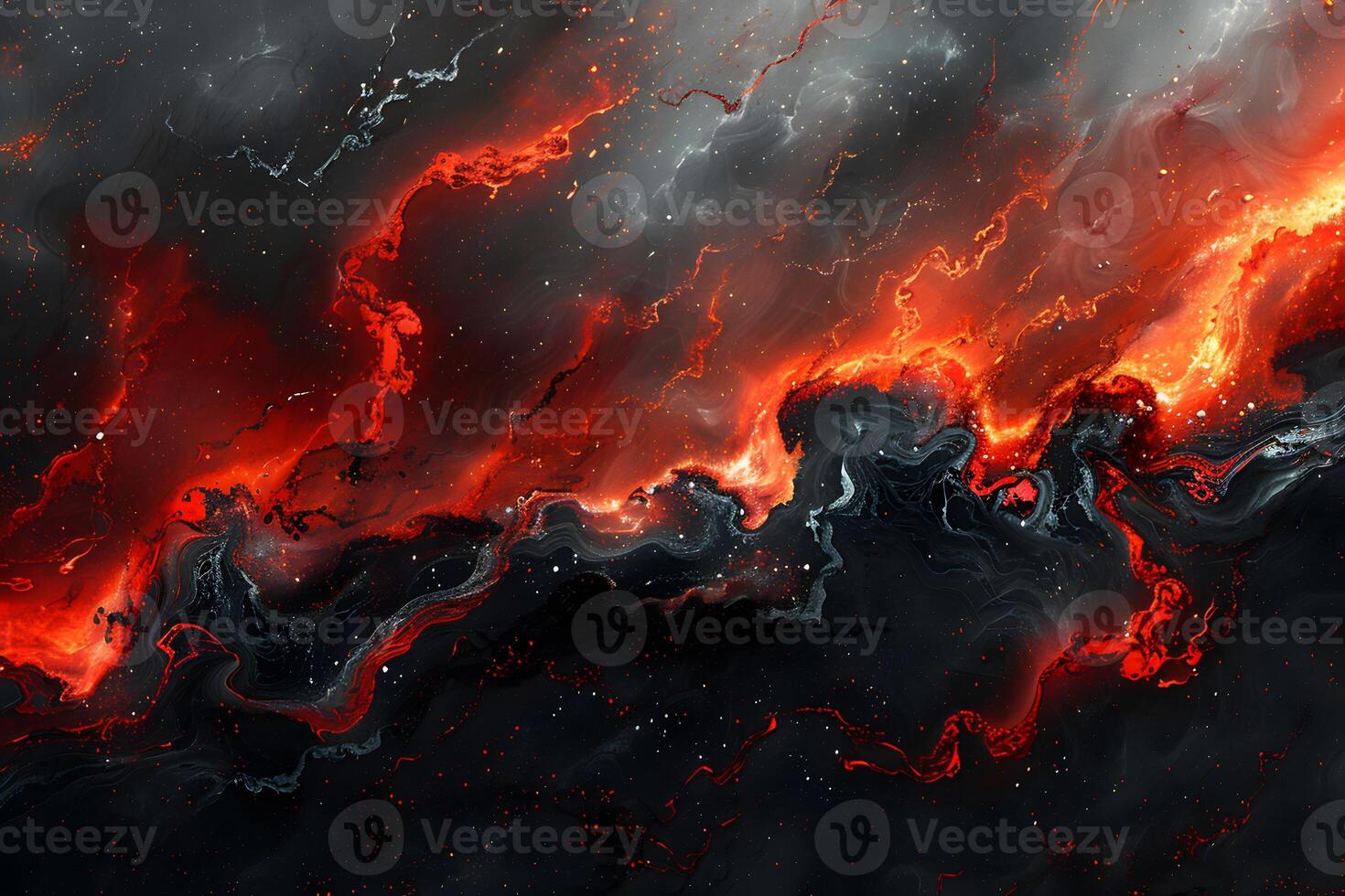 Fiery Abstract Cosmic Waves with Dark and Bright Swirls for Creative Design photo
