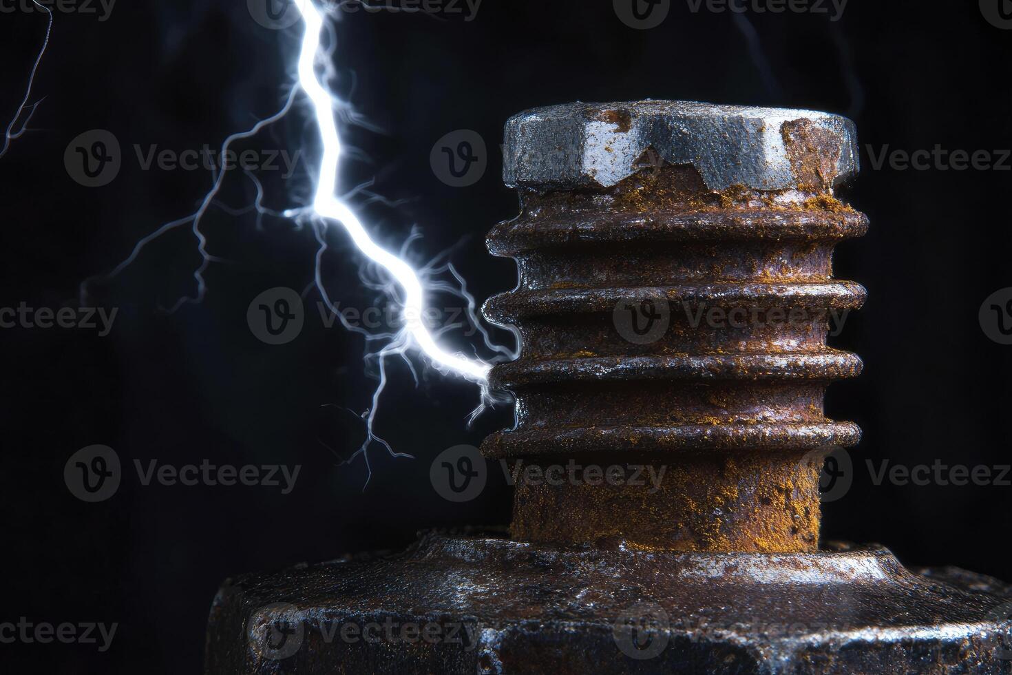 A bolt with a lightning bolt on it photo