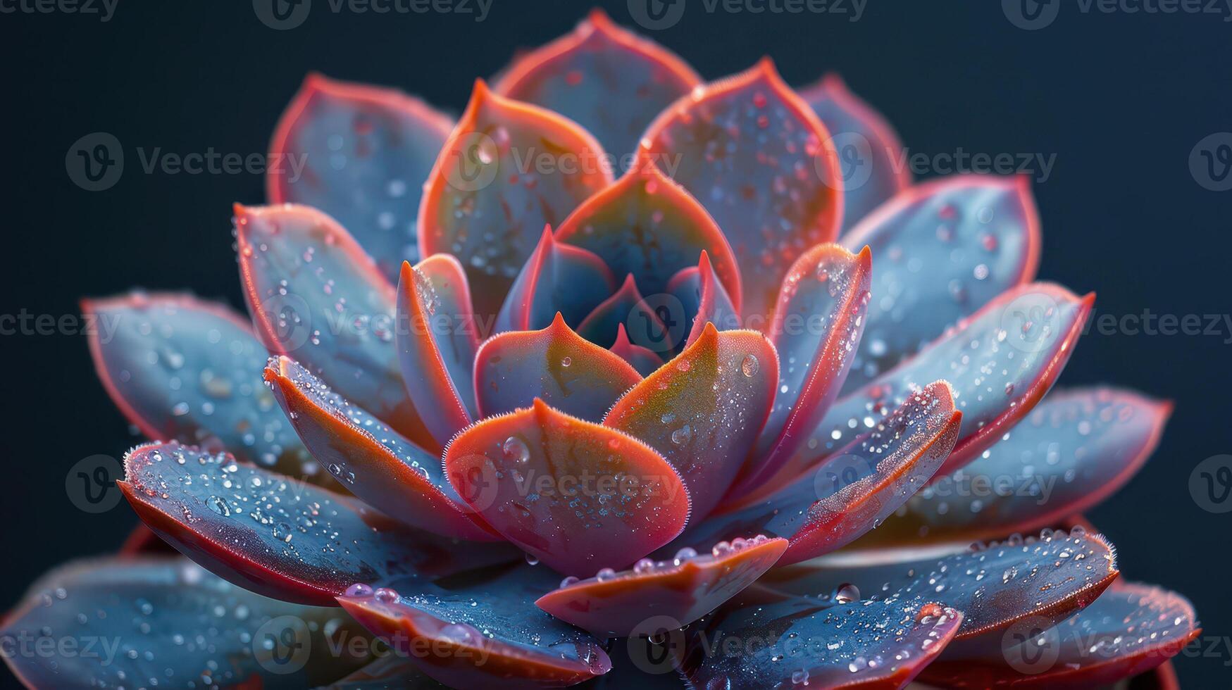 A close up of a succulent plant with water droplets photo
