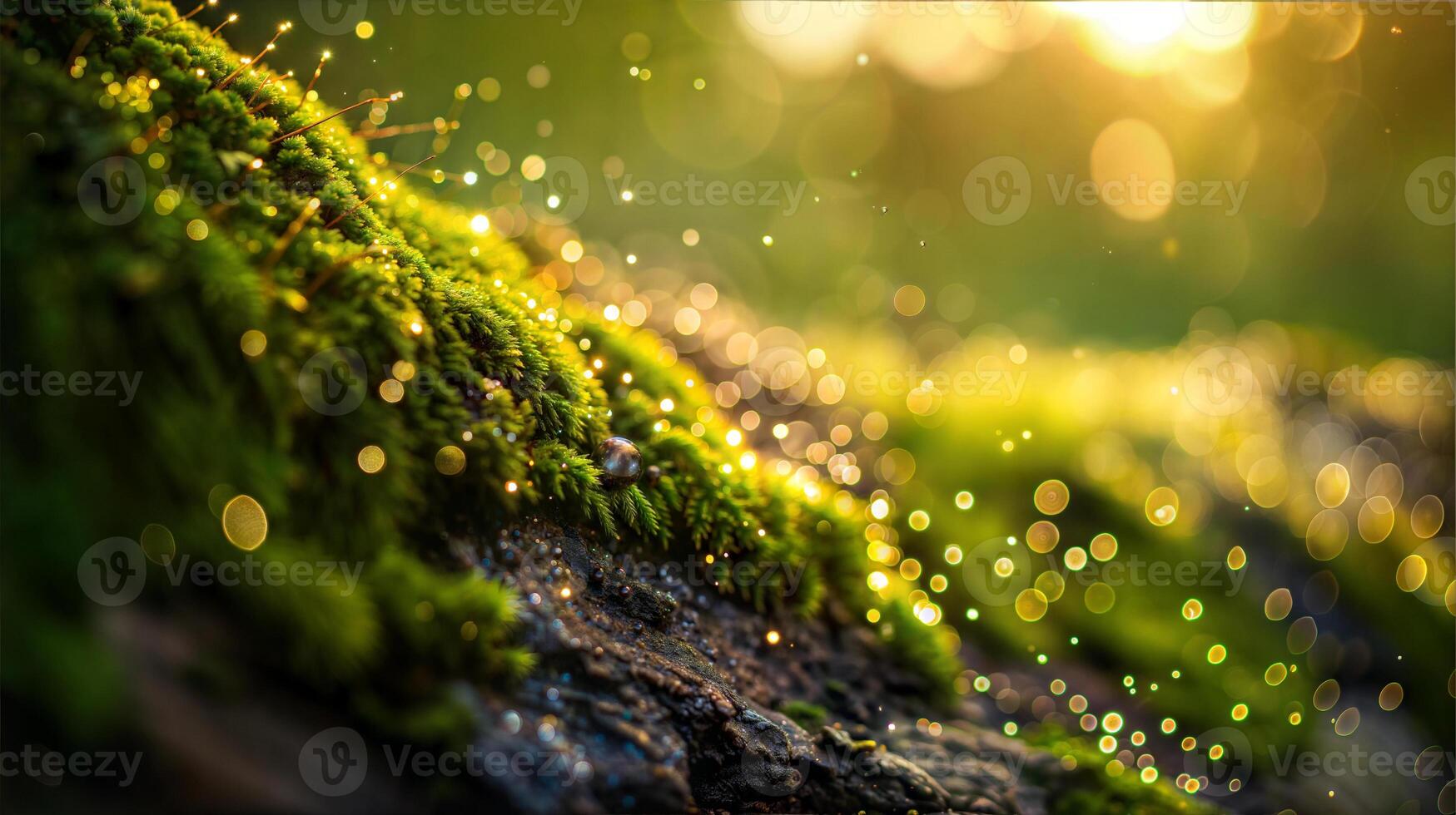 A close up of moss and sunlight photo