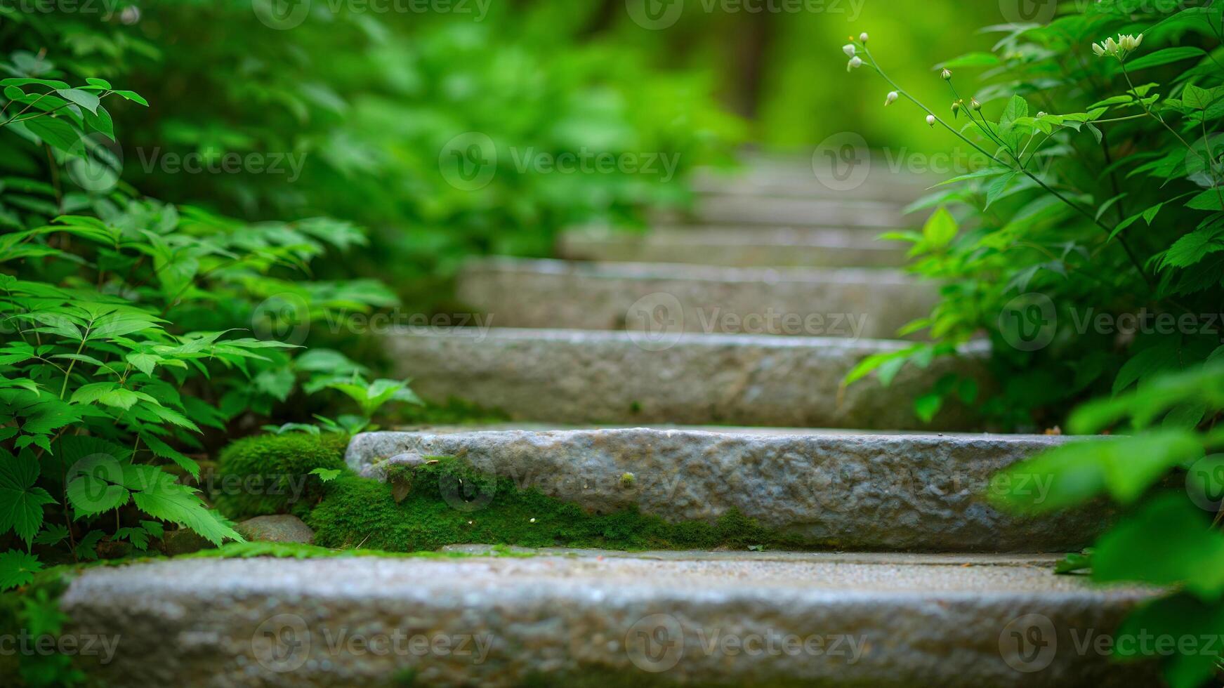 Stone steps in the forest photo