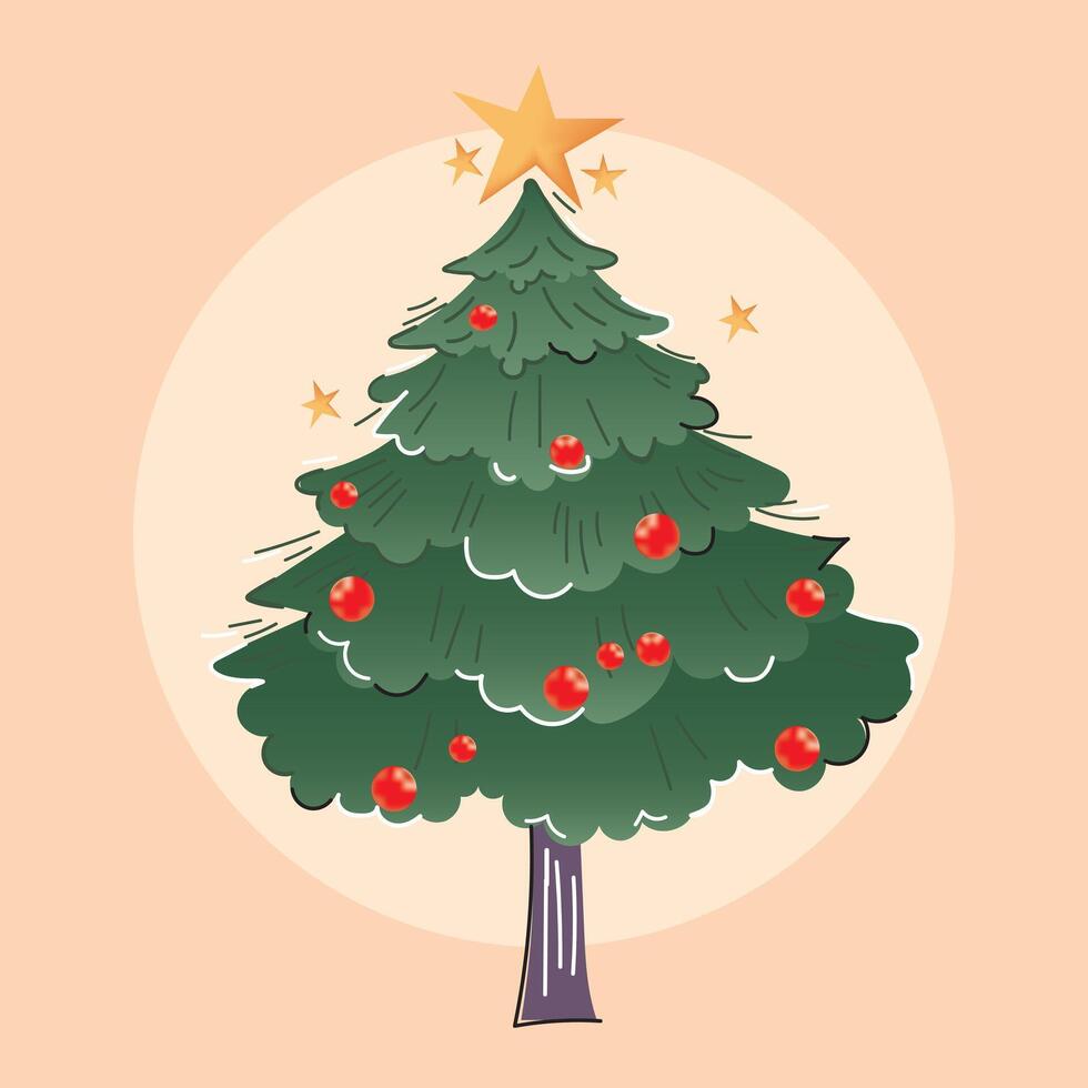 Decorative christmas tree vector
