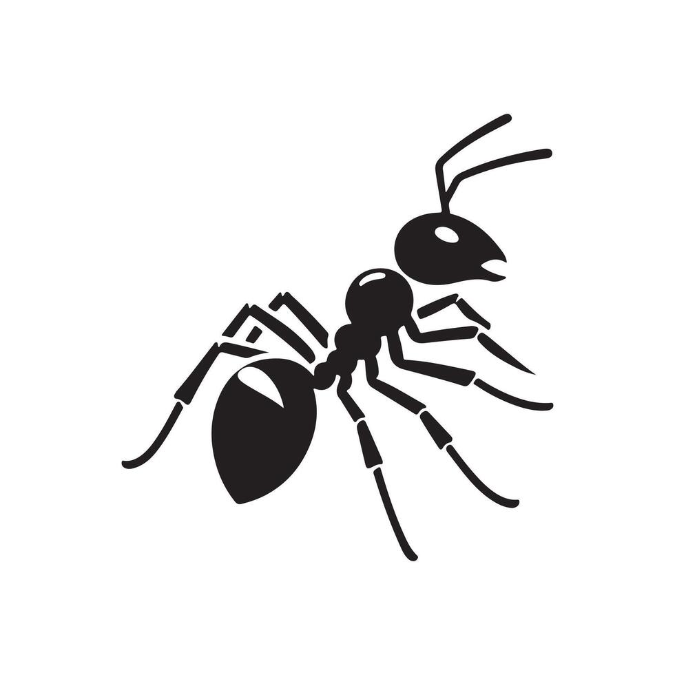 ant icon silhouette style vector