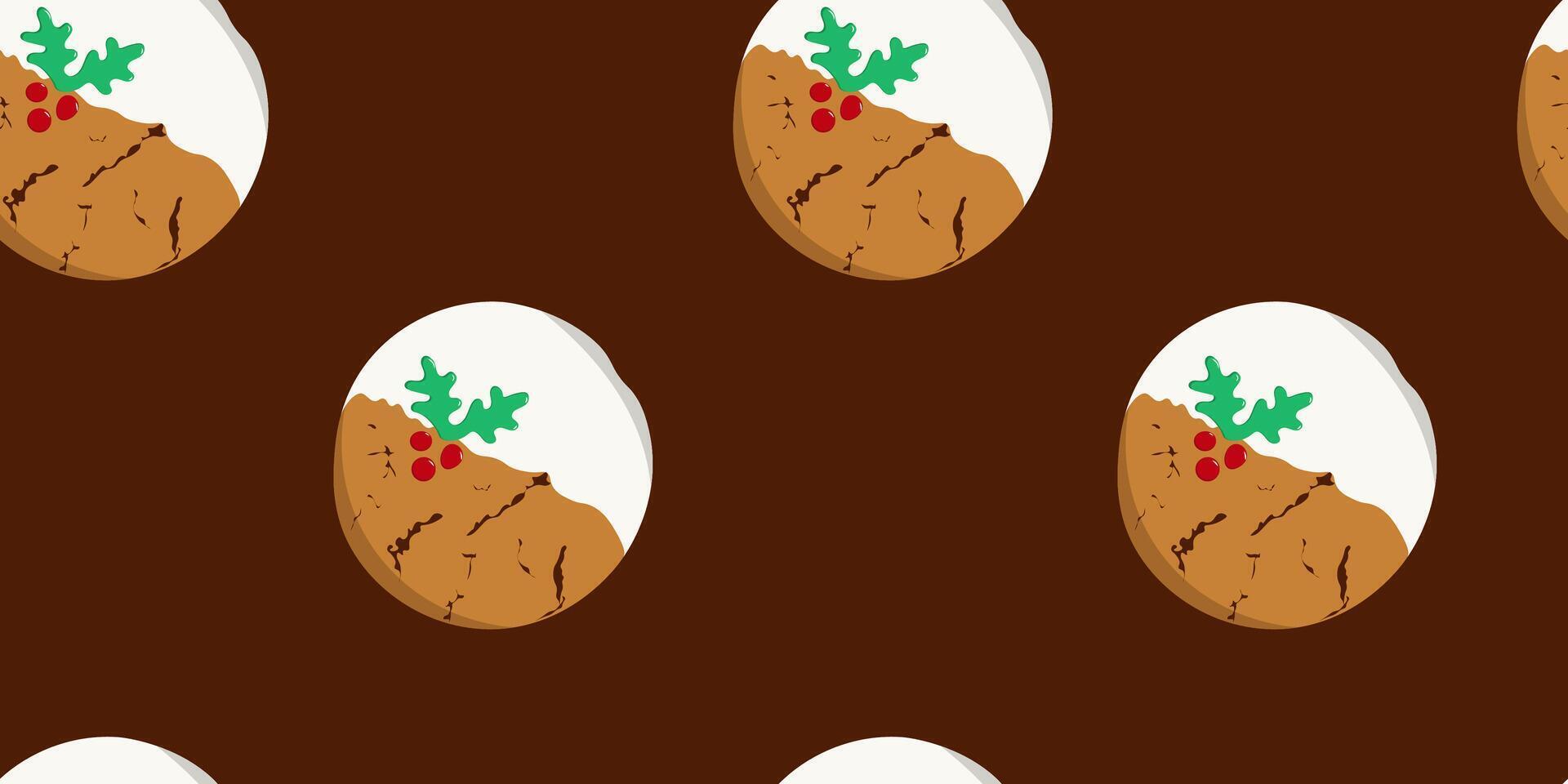 Christmas Cookies Chocolate Vanilla Seamless Pattern vector