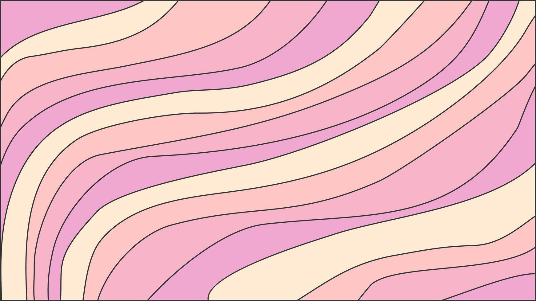A pink and beige background with wavy lines vector