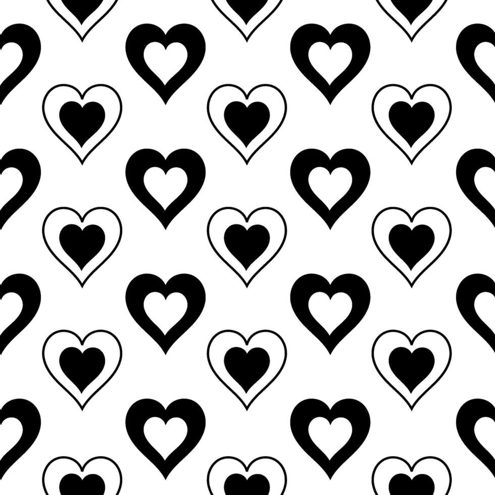 Heart seamless pattern, hand drawn heart pattern, love pattern, seamless pattern vector