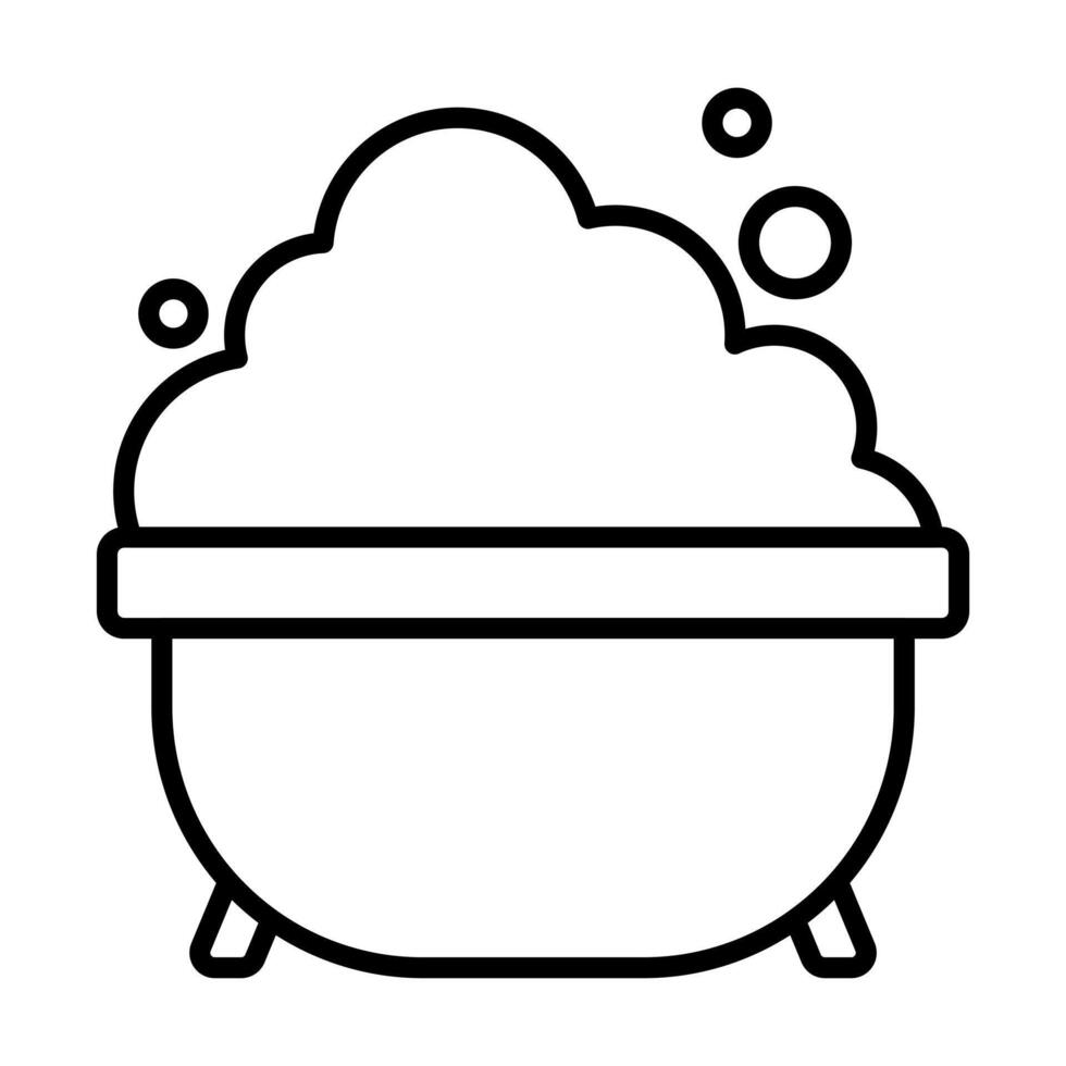 baby bath black outline icon vector
