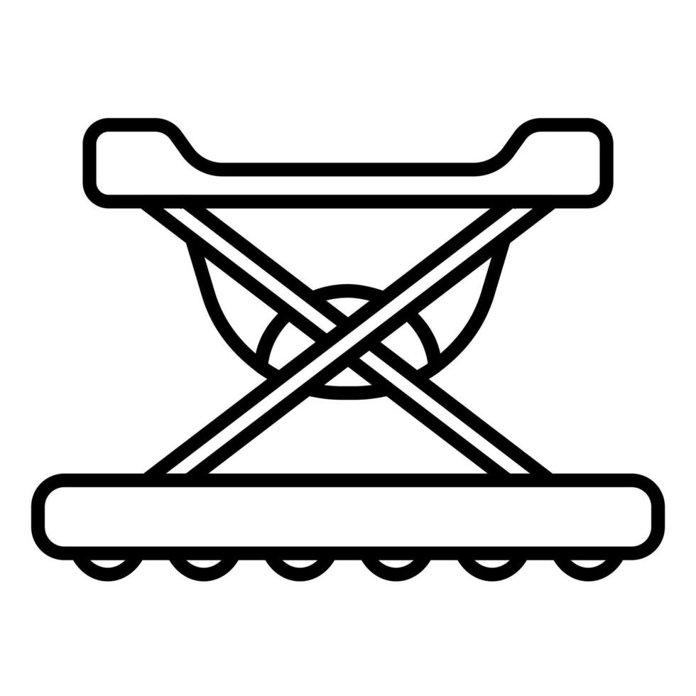 Baby walker black outline icon vector