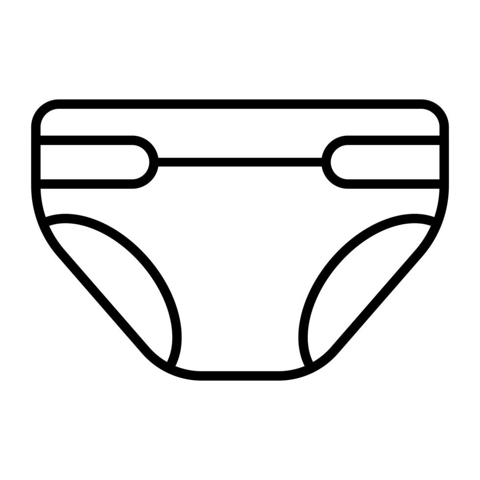 Diaper black outline icon vector