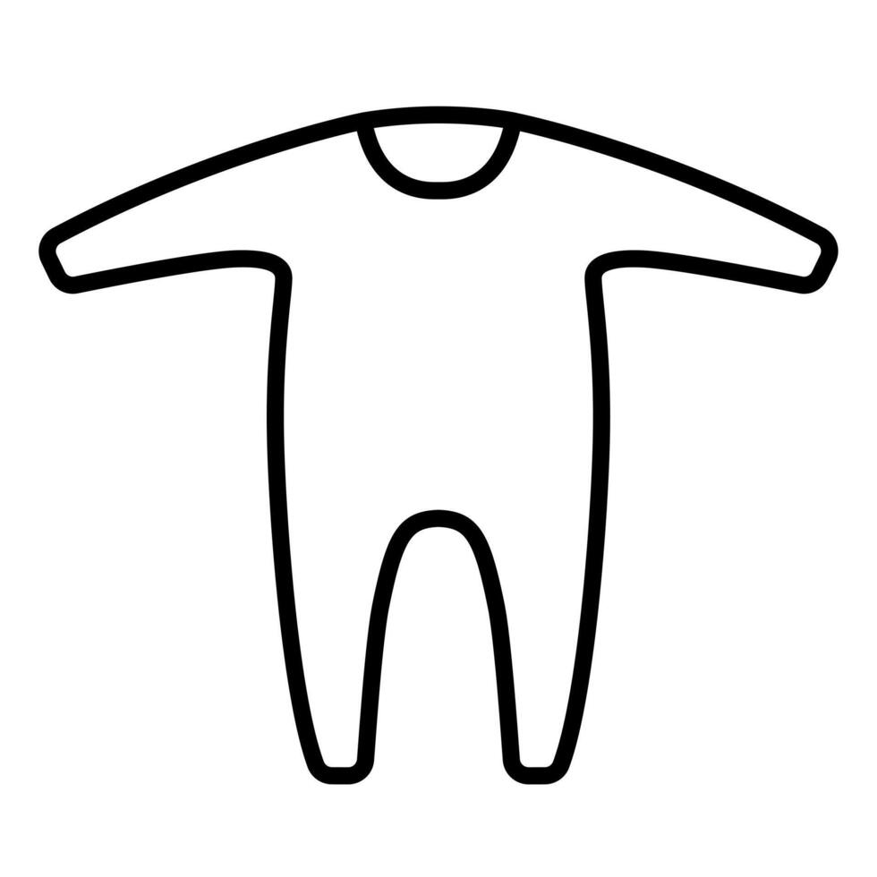 Baby pajamas black outline icon vector