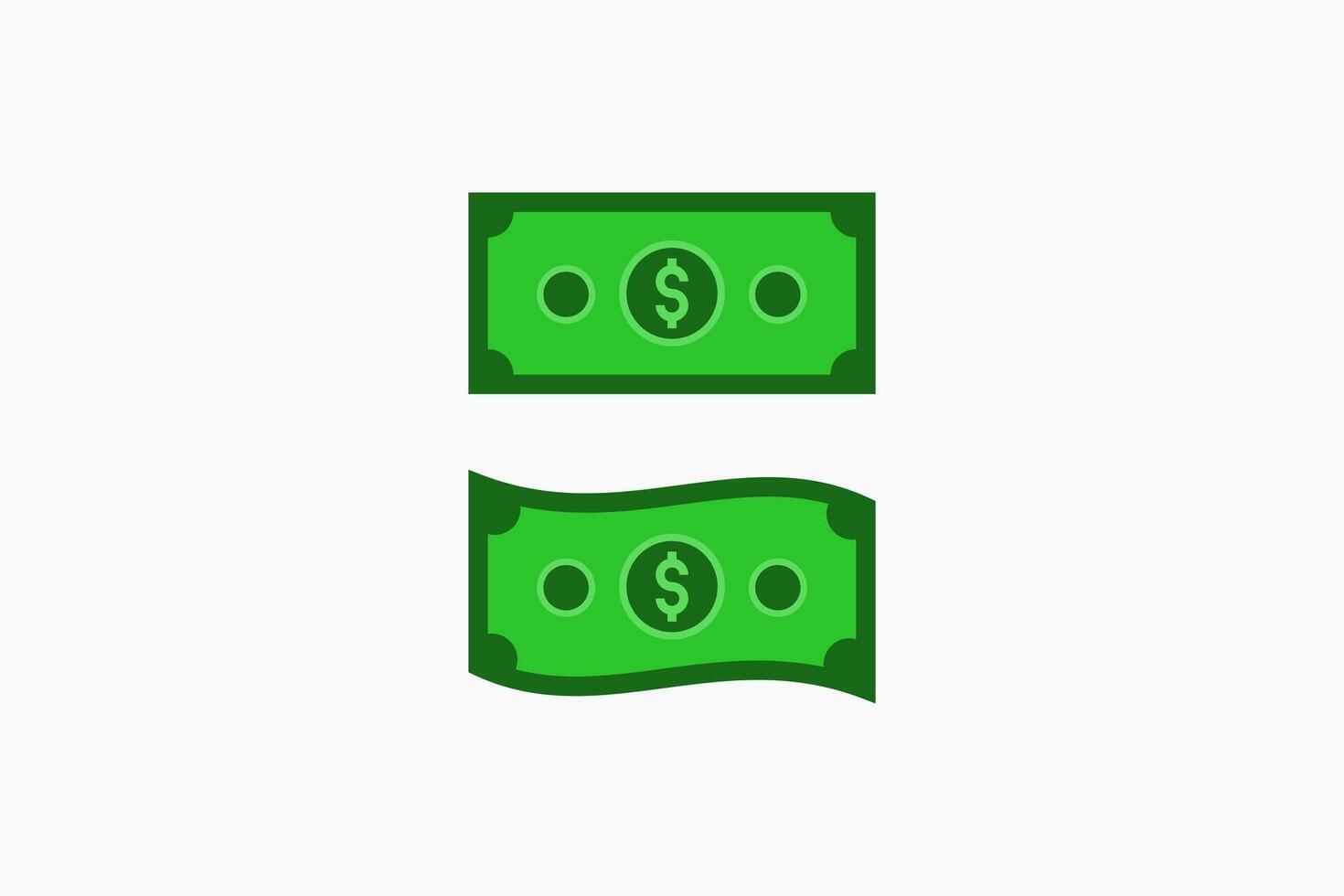 green dollar banknote icon set vector