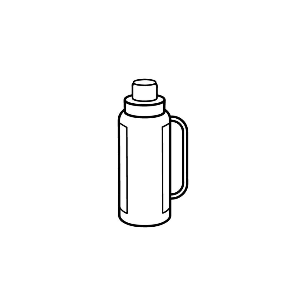A black and white drawing of a water bottle vector