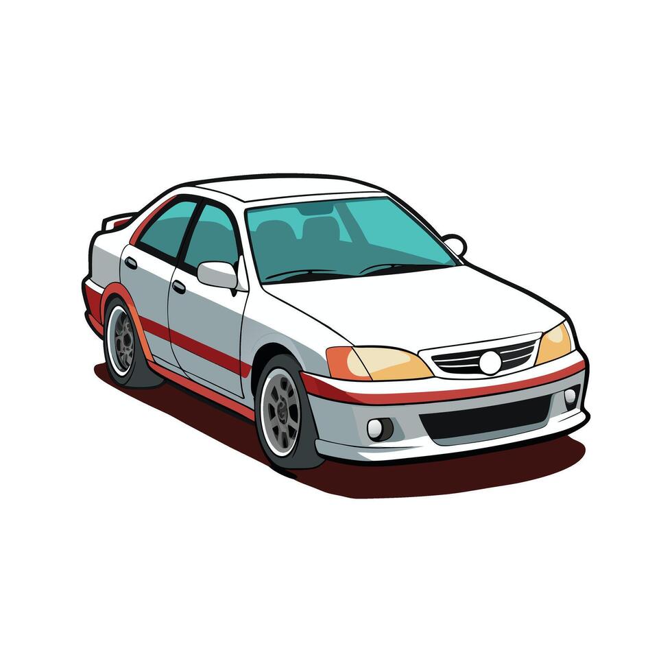 A cartoon car on a white background vector