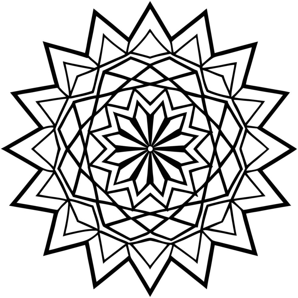 A black and white geometric design with a star in the center vector