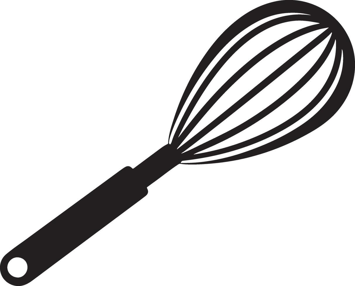 whisk silhouette art illustration, kitchen item vector