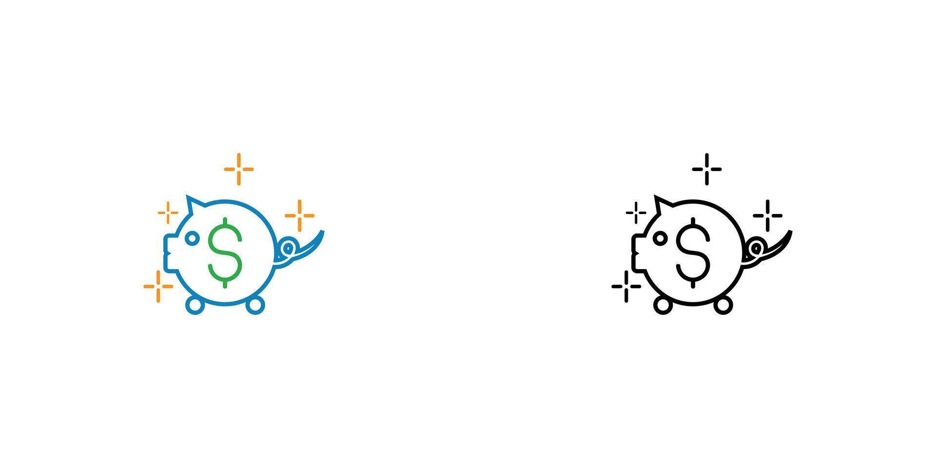 Creative save money logo design with modern concept premium vector