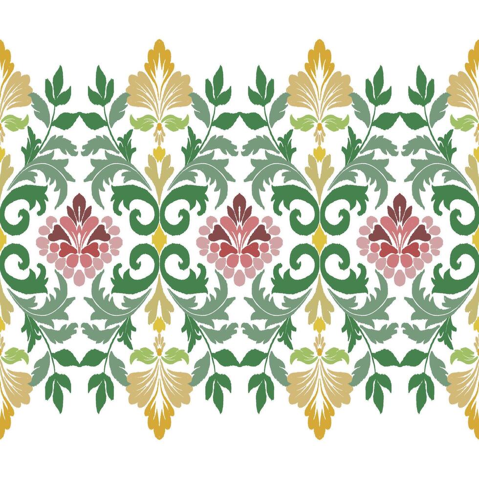 ikat seamless textile illustration design, design for wrapping, textile, rug, hand-draw vector