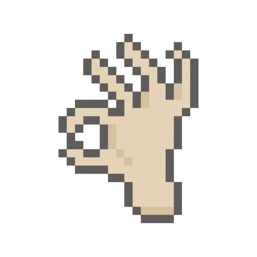 hand nice pixel art vector