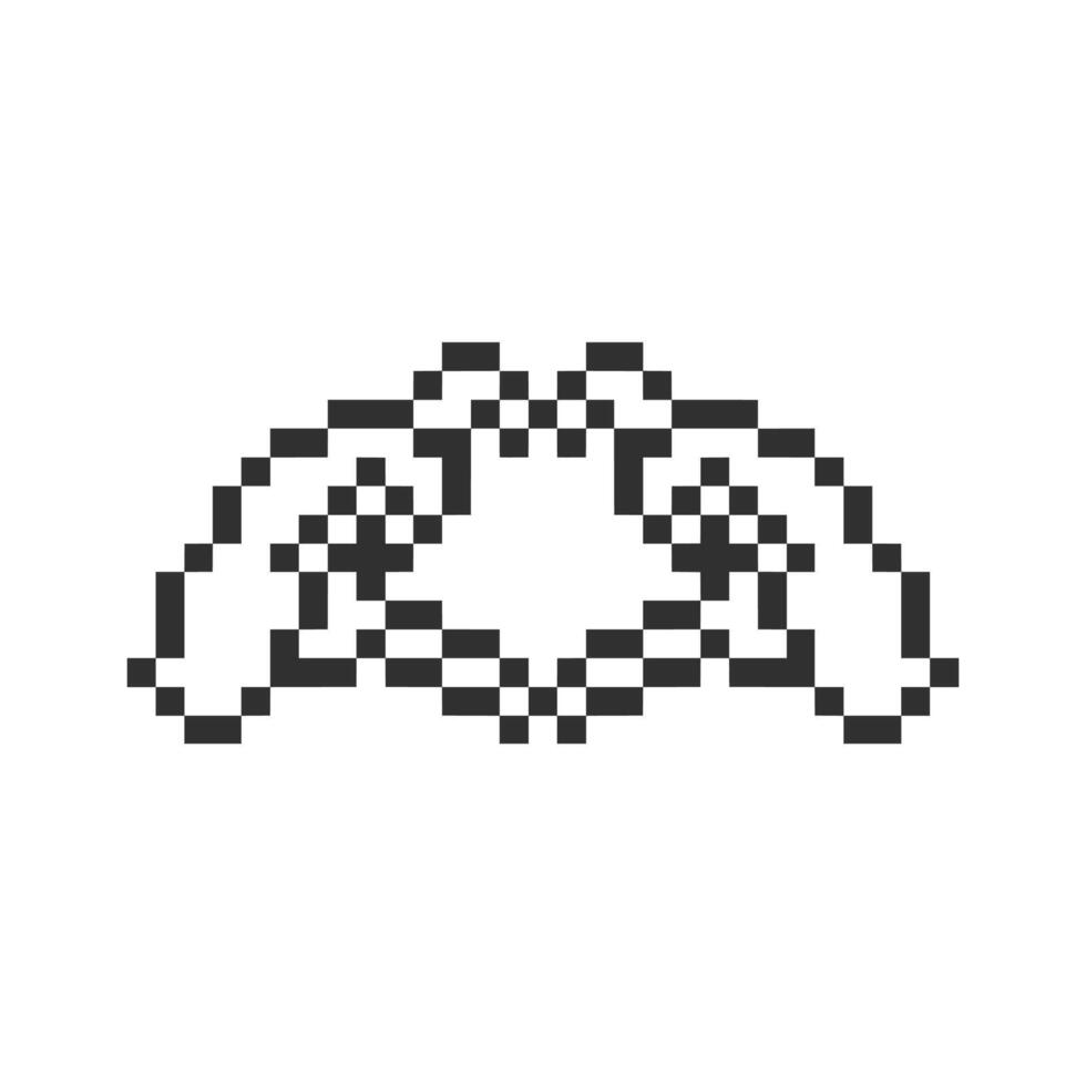 hands love gesture outline pixel art vector