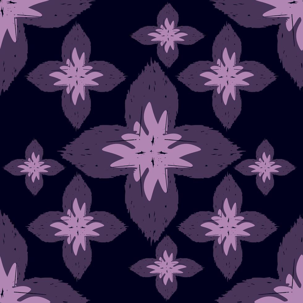 seamless ikat floral pattern background vector