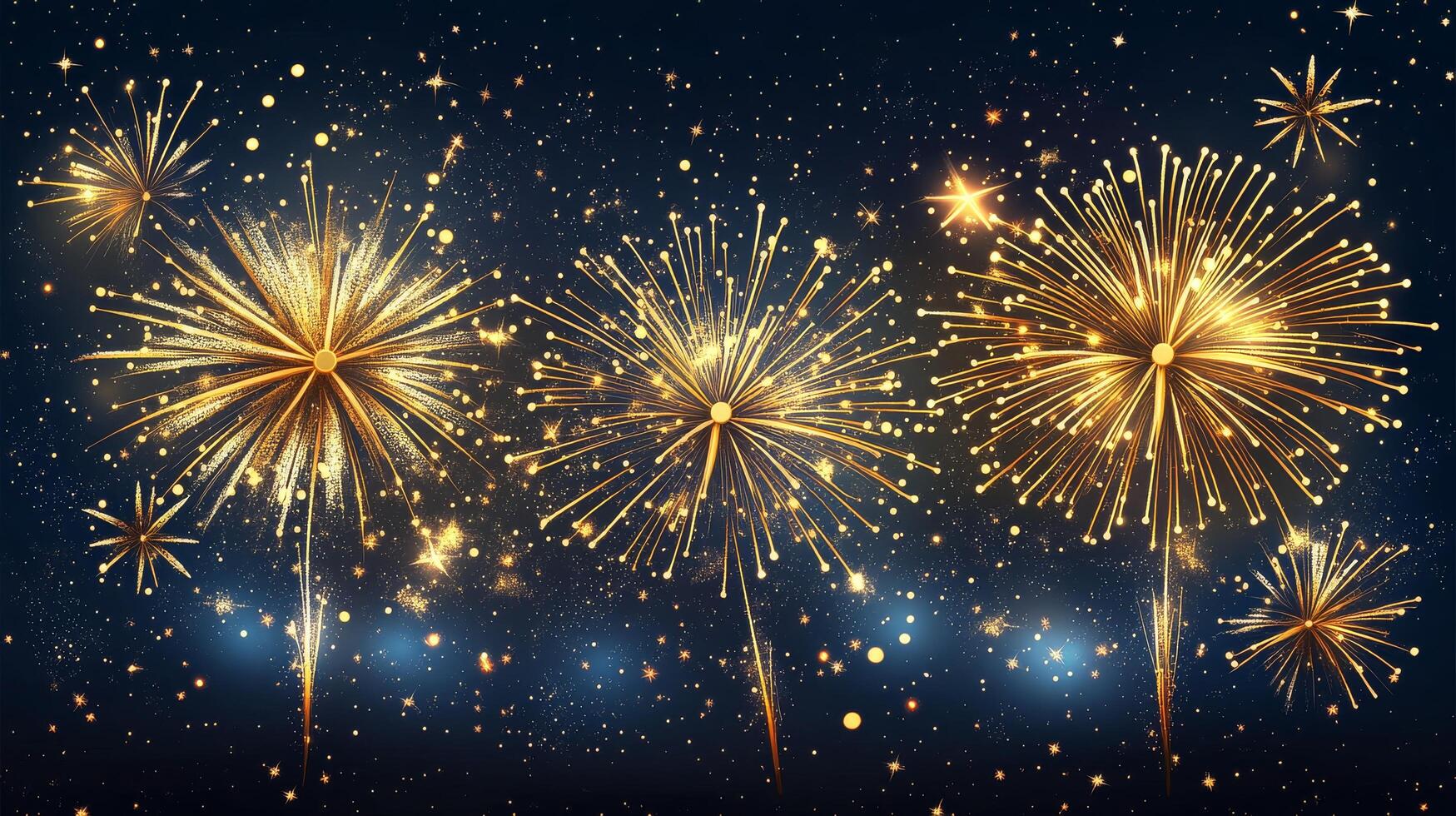 Colorful fireworks display illuminating the night sky during a festive celebration in the city photo