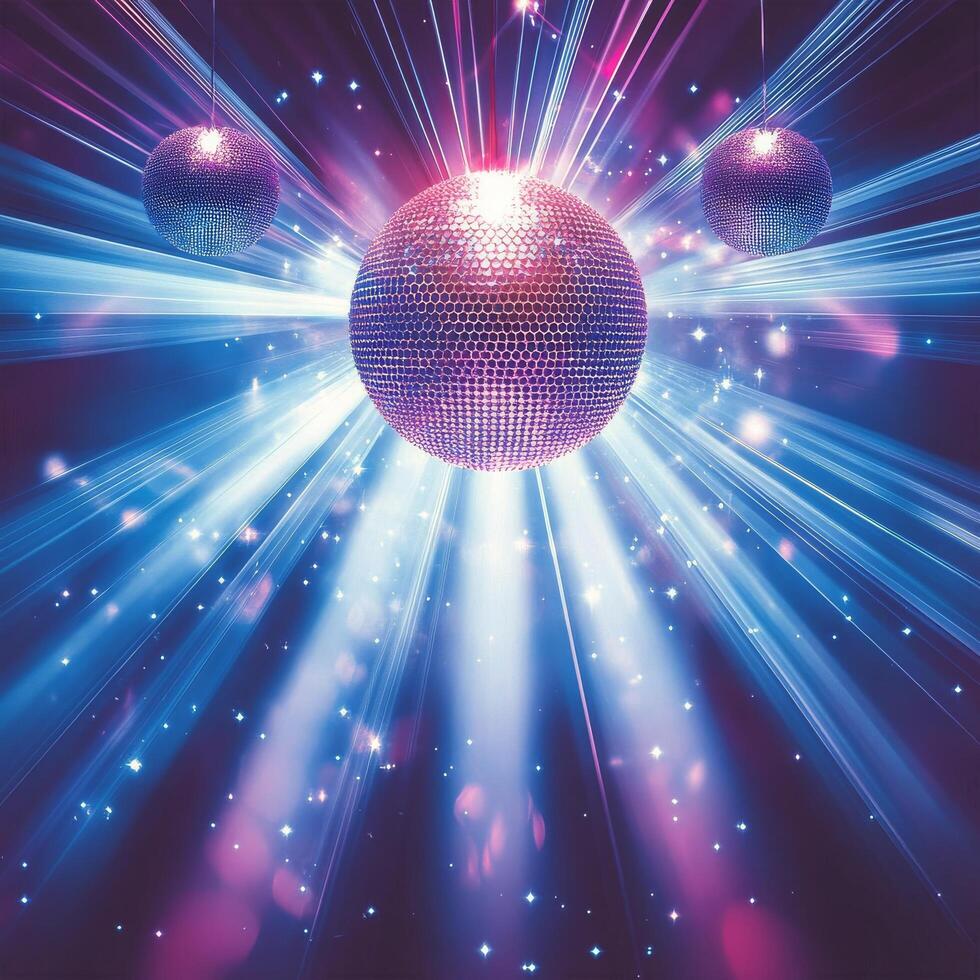 Colorful disco lights creating a vibrant atmosphere in a dimly lit dance club during a lively night photo