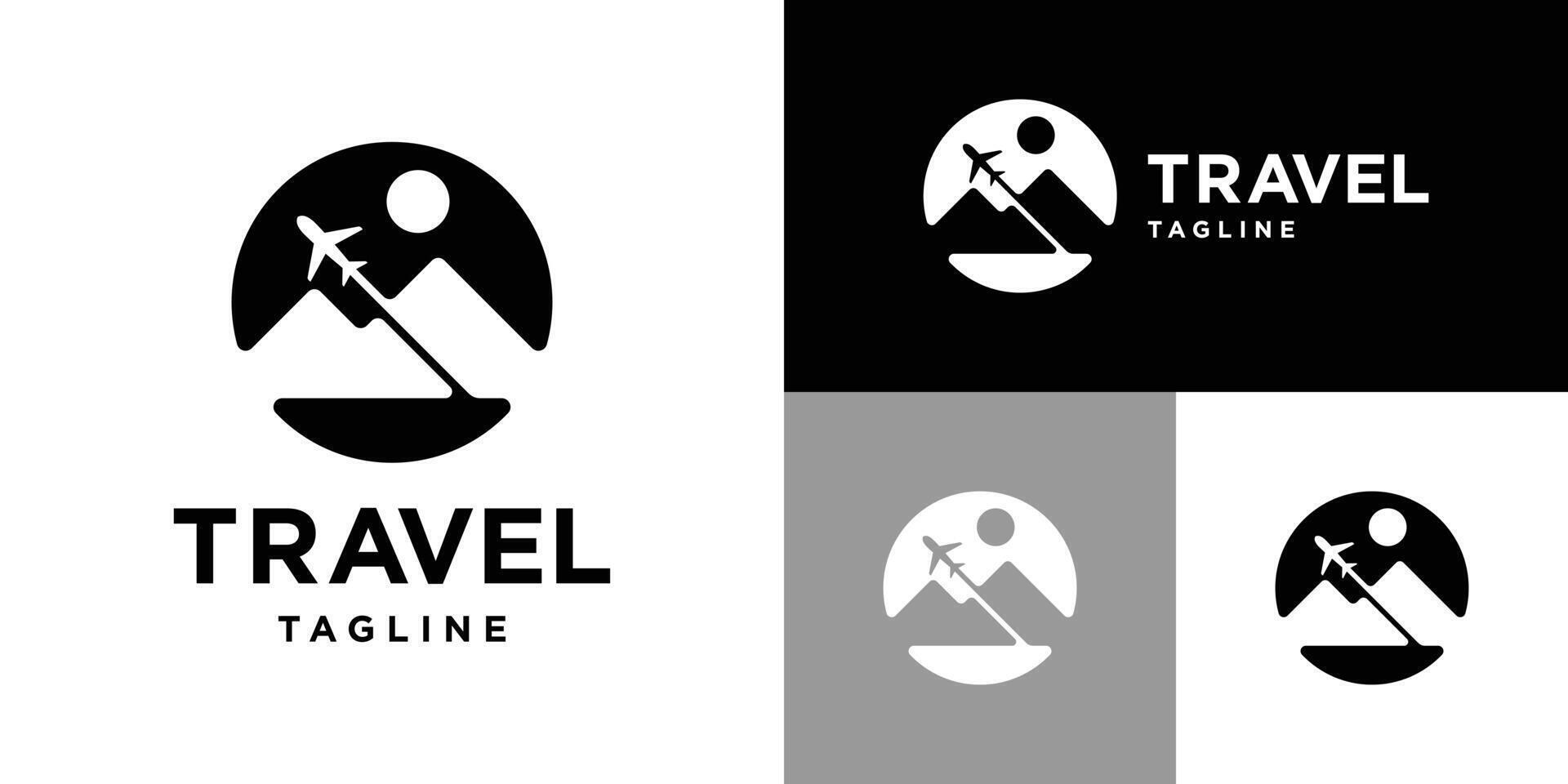 Design template of travel logo. Location, mountains, travel. Icon symbol EPS 10 vector