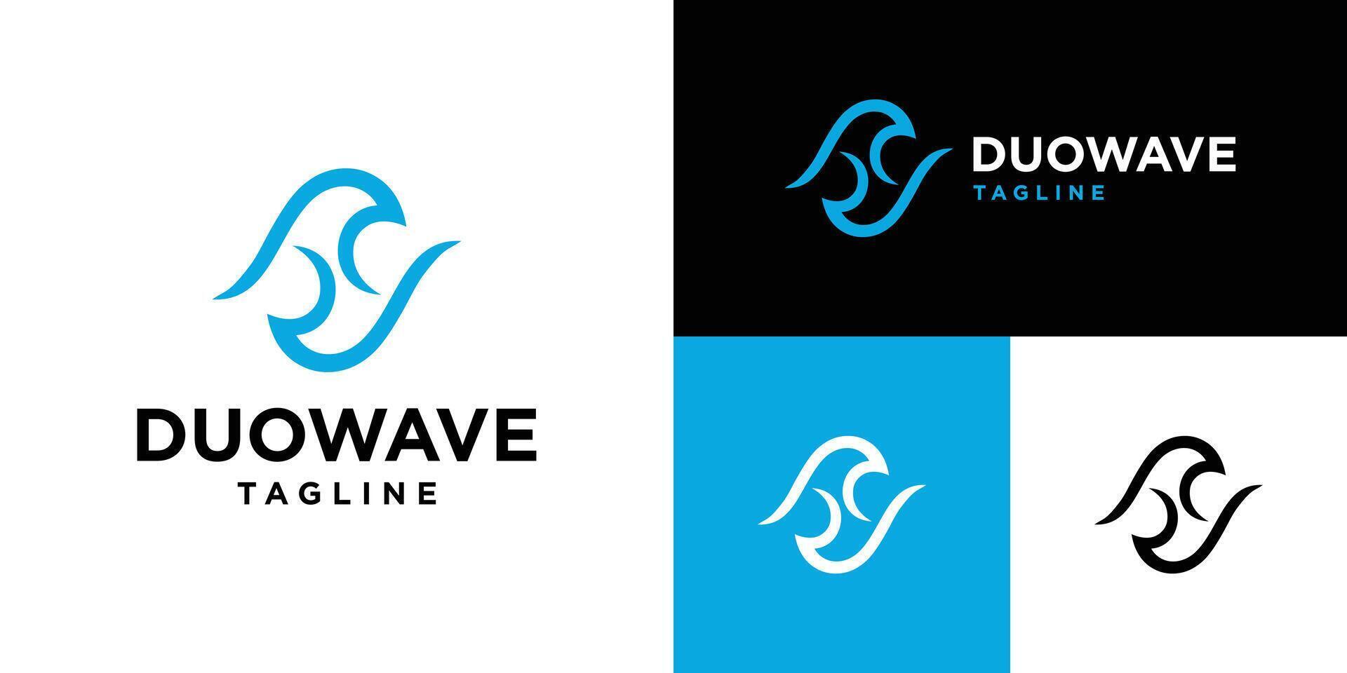 Design template of simple wave logo. ocean, beach, island. Icon symbol EPS 10 vector