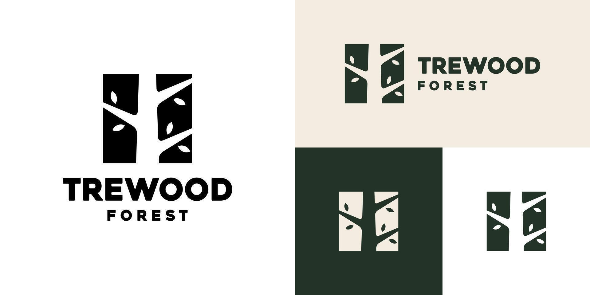 Design template of abstract tree logo. Forest, garden, plan. Icon symbol EPS 10 vector