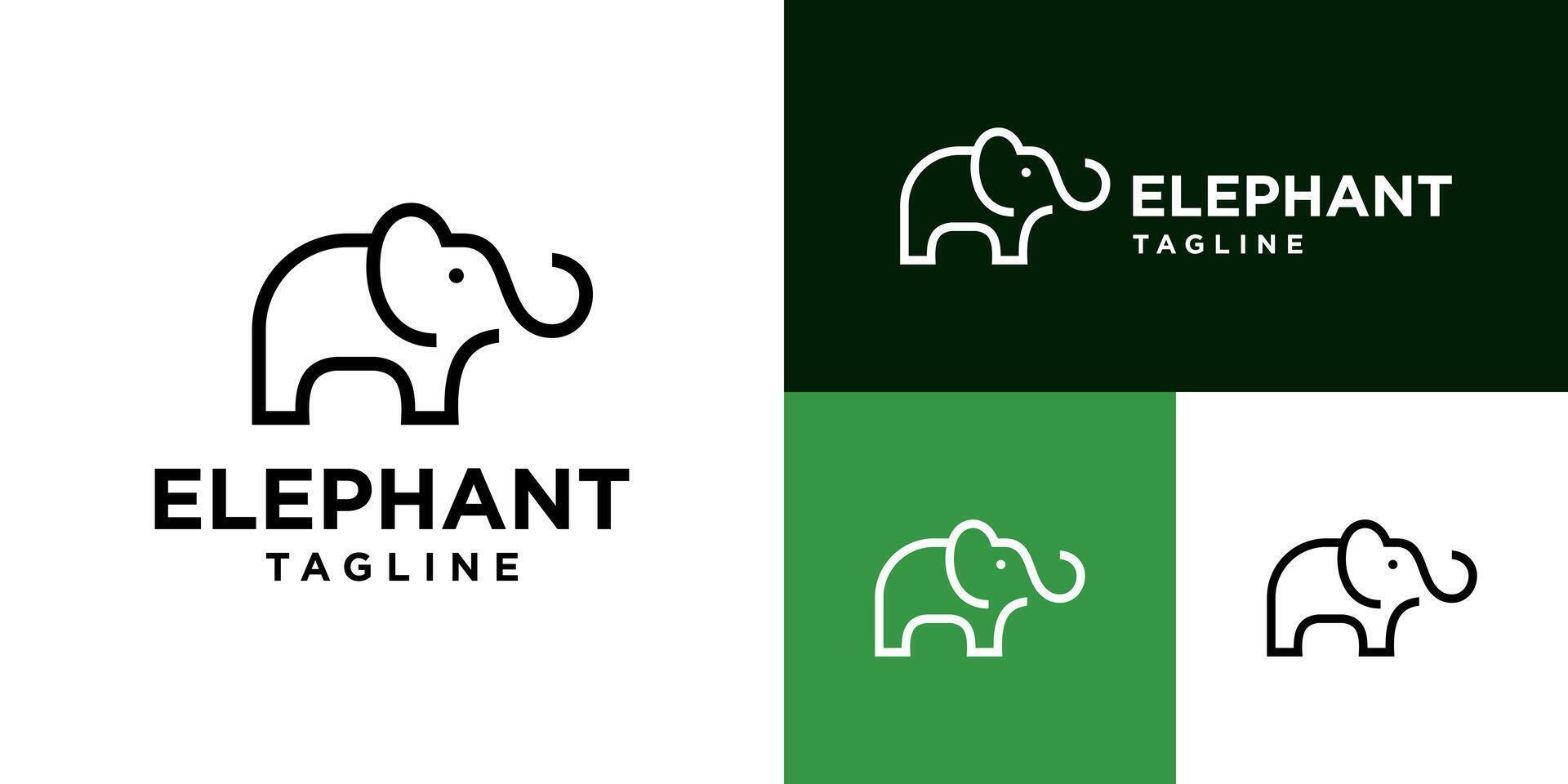 Design template of elephant logo, animal, beast, zoo, circus. Symbol icon EPS 10 vector