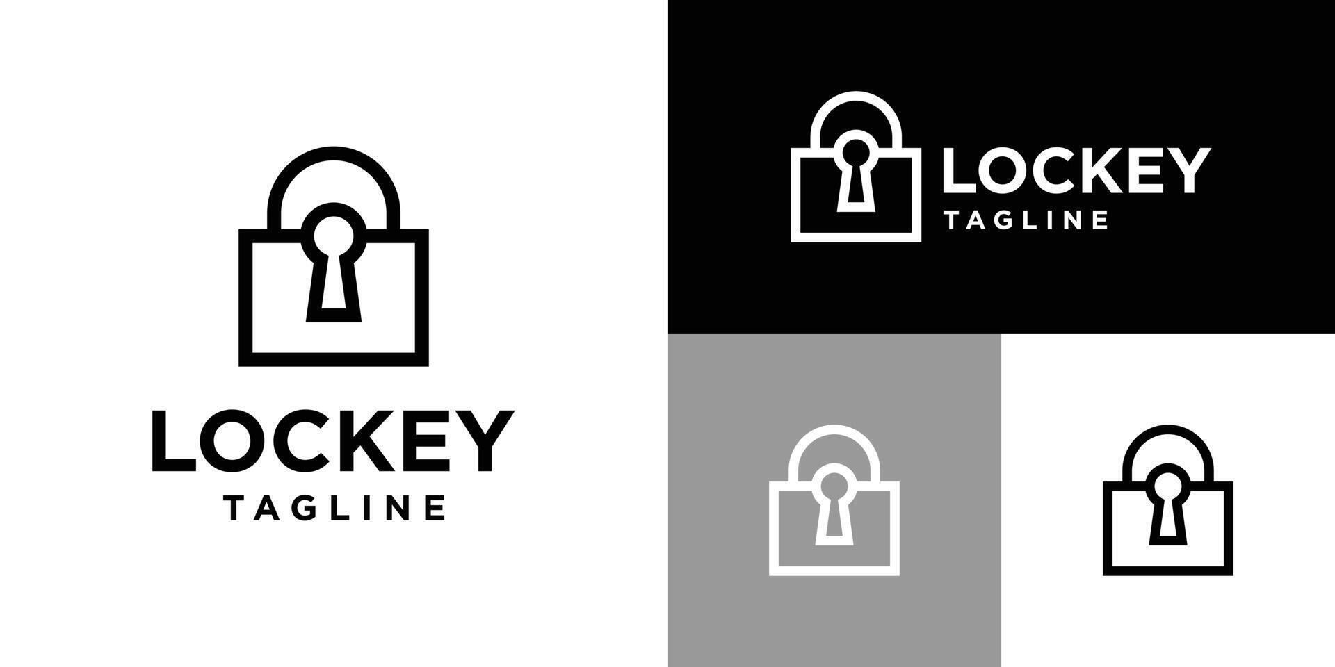 Design template of padlock logo. Key, security, privacy. Icon symbol EPS 10 vector