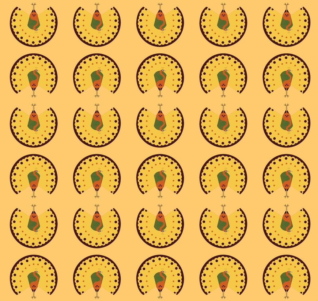Seamless pattern with peacock vector