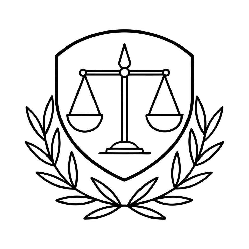 scales of justice, A simple line drawing of the scales of justice vector