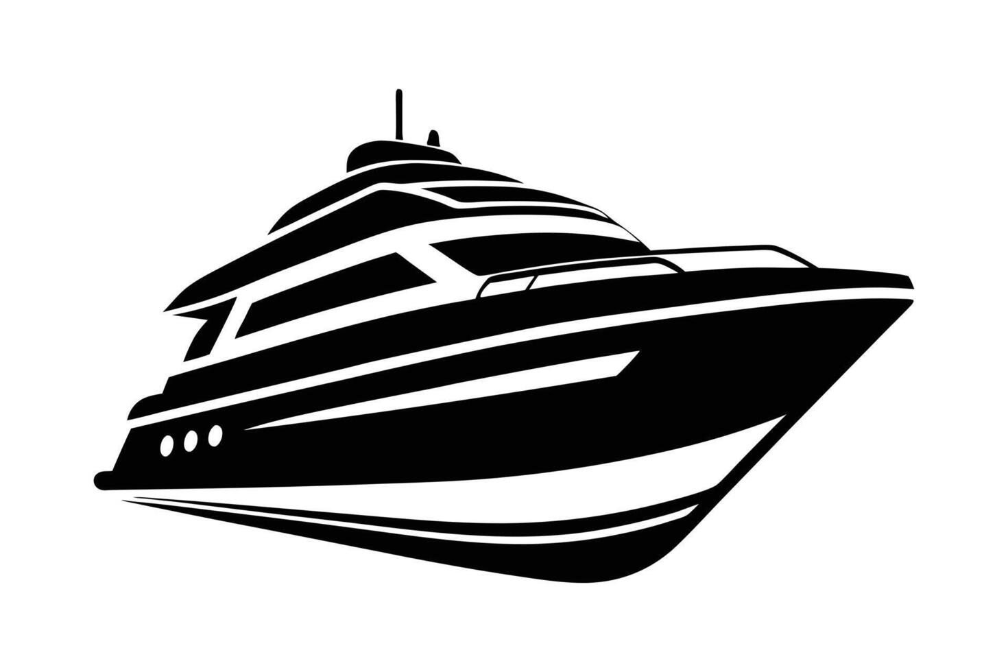 yacht isolated on white background, Luxury Yacht Icon vector