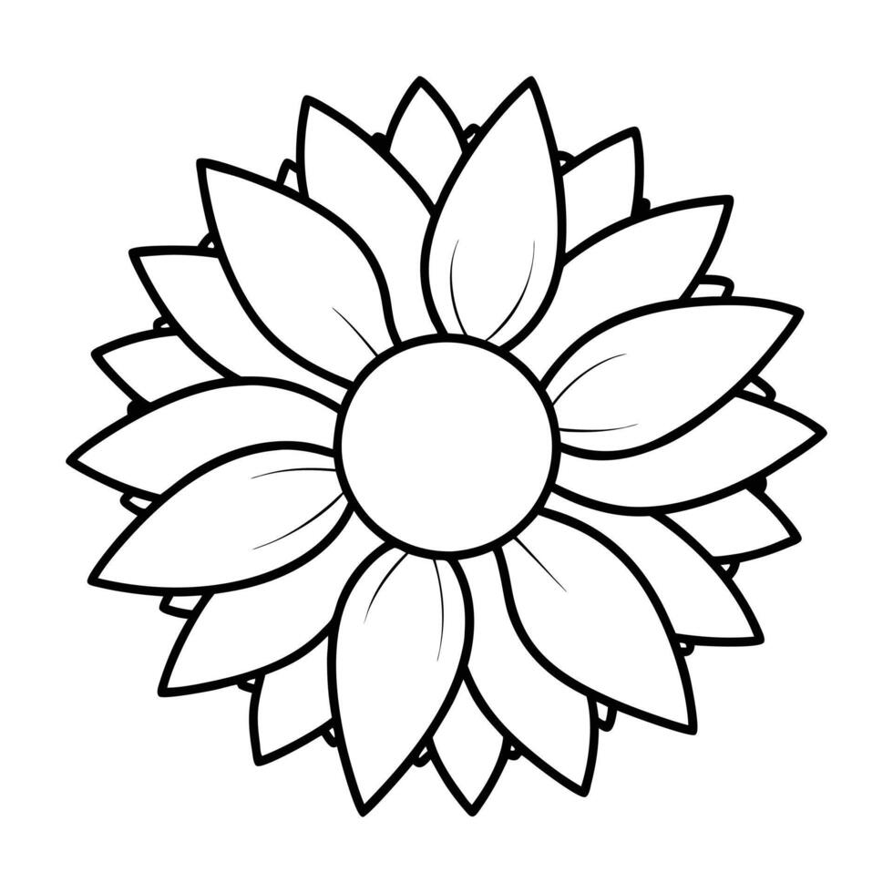 lotus flower line art isolated on white background vector